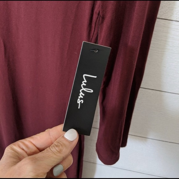 SOLD-LuLus Elegant Artistry Burgundy Bodycon Dress - Picture 4 of 9